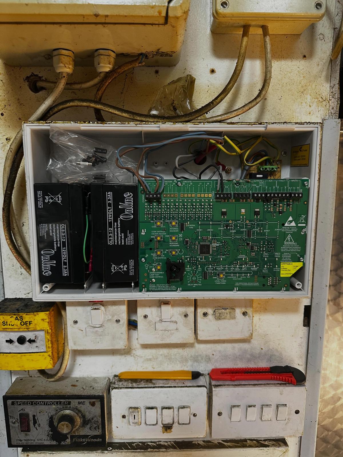 Fire alarm panel internals