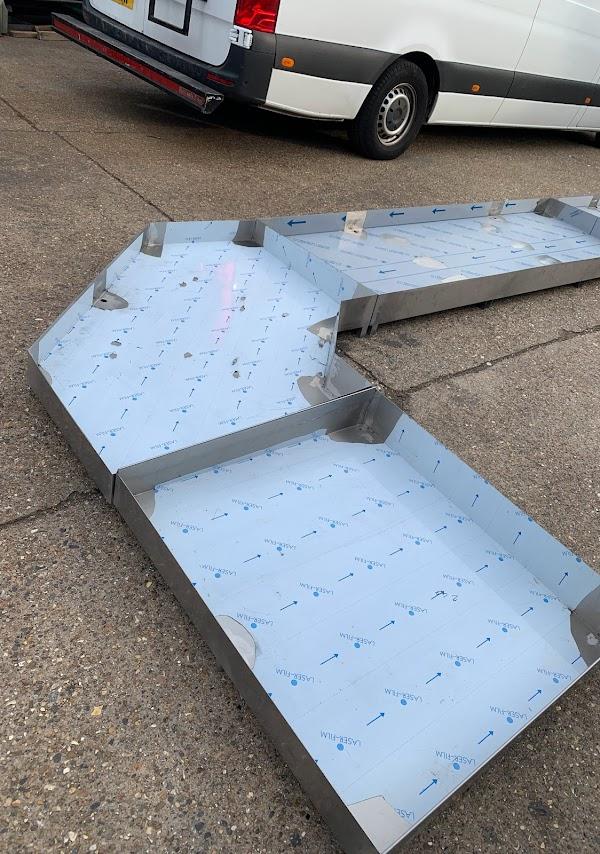 Stainless steel canopy sections