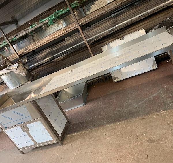 Stainless steel prep table fabrication
